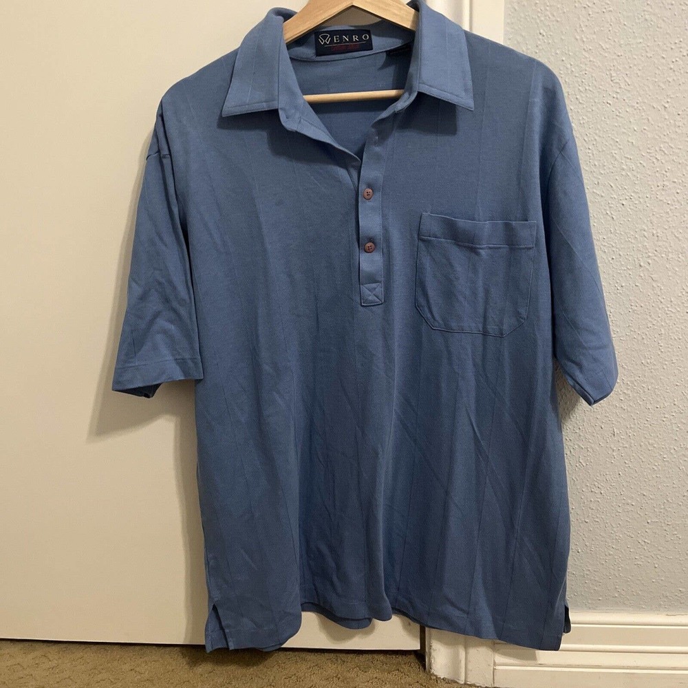 enro cotton mist short sleeve blue L